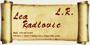 Lea Radlović vizit kartica